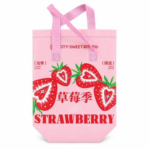Strawberry-print insulated bag reference